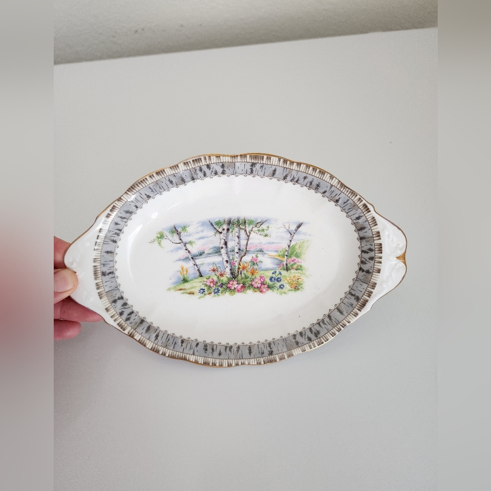 Royal Albert Oval Dish with Floral Landscape